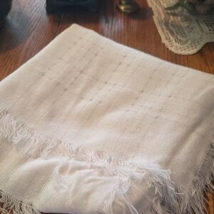 White Fringed Scarf